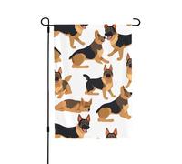 Drapeau de jardin de bienvenue pour l'extérieur - 71,1 x 101,6 cm - Double face - Résistant aux intempéries - Berger allemand - Drapeau vertical pour ferme, extérieur, pelouse, terrasse