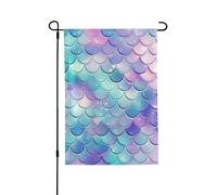 Drapeau de jardin de bienvenue pour l'extérieur - 71,1 x 101,6 cm - Double face résistant aux intempéries - Drapeau vertical en écailles de sirène pour ferme, extérieur, pelouse, terrasse