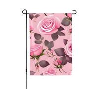 Drapeau de jardin de bienvenue pour l'extérieur - 71,1 x 101,6 cm - Double face - Résistant aux intempéries - Jolies roses - Drapeaux verticaux pour ferme, extérieur, pelouse, terrasse