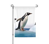 Drapeau de jardin de bienvenue pour l'extérieur - 71,1 x 101,6 cm - Double face résistant aux intempéries - Drapeau vertical en forme de pingouin pour ferme, extérieur, pelouse, terrasse