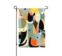 Drapeau de jardin de bienvenue pour l'extérieur - 71,1 x 101,6 cm - Double face - Résistant aux intempéries - Art moderne - Motif chat - Pour ferme, extérieur, pelouse, terrasse