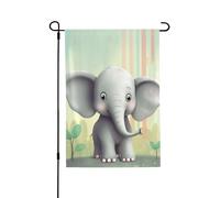 Drapeau de jardin de bienvenue pour l'extérieur - 71,1 x 101,6 cm - Double face - Résistant aux intempéries - Joli éléphant vertical - Pour ferme, extérieur, pelouse, terrasse