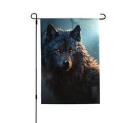 Drapeau de jardin de bienvenue pour l'extérieur - 71,1 x 101,6 cm - Double face résistant aux intempéries - Drapeau vertical fantaisie loup pour ferme, extérieur, pelouse, terrasse