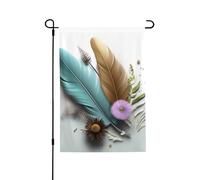 Drapeau de jardin de bienvenue pour l'extérieur - 71,1 x 101,6 cm - Double face - Résistant aux intempéries - Drapeau vertical à plumes - Pour ferme, extérieur, pelouse, terrasse