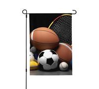Drapeau de jardin de bienvenue pour l'extérieur - 71,1 x 101,6 cm - Double face - Résistant aux intempéries - Drapeau vertical sur le thème du sport - Pour ferme, extérieur, pelouse, terrasse