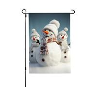 Drapeau de jardin de bienvenue pour l'extérieur - 71,1 x 101,6 cm - Double face résistant aux intempéries - Bonhomme de neige - Drapeau vertical pour ferme, extérieur, pelouse, terrasse
