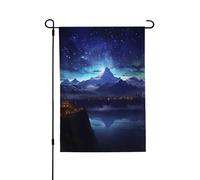 Drapeau de jardin de bienvenue pour l'extérieur - 71,1 x 101,6 cm - Double face résistant aux intempéries - Scène de nuit fantastique - Drapeaux verticaux pour ferme, extérieur, pelouse, terrasse