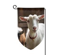 Drapeau de jardin de bienvenue pour l'extérieur de petite cour, 31,8 x 45,7 cm, double face, résistant aux intempéries, drapeau vertical de chèvre mignonne pour ferme, extérieur, pelouse, terrasse