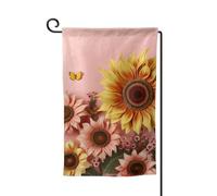 Drapeau de jardin de bienvenue pour l'extérieur de petite cour, 31,8 x 45,7 cm, double face, résistant aux intempéries, grand tournesol, drapeau vertical pour ferme, extérieur, pelouse, terrasse
