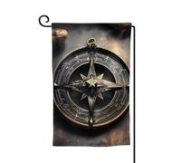 Drapeau de jardin de bienvenue pour l'extérieur de petite cour, 31,8 x 45,7 cm, double face, résistant aux intempéries, drapeau de maison au design magique, runes nordiques, boussole, drapeaux