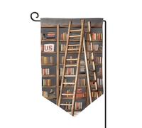 Drapeau de jardin de bienvenue pour l'extérieur de petite cour, 31,8 x 45,7 cm, double face, résistant aux intempéries, collection d'étagères et échelle verticales pour ferme, extérieur, pelouse