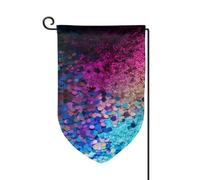 Drapeau de jardin de bienvenue pour l'extérieur de petite cour, 31,8 x 45,7 cm, double face, résistant aux intempéries, drapeau vertical à paillettes pour ferme, extérieur, pelouse, terrasse