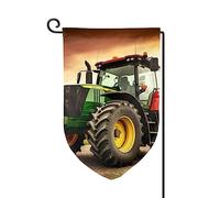 Drapeau de jardin de bienvenue pour l'extérieur de petite cour, 31,8 x 45,7 cm, double face, résistant aux intempéries, drapeau vertical sur le thème du tracteur, pour ferme, extérieur, pelouse