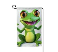 Drapeau de jardin de bienvenue pour l'extérieur de petite cour, 31,8 x 45,7 cm, double face, résistant aux intempéries, drapeau vertical grenouille verte pour ferme, extérieur, pelouse, terrasse