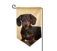 Drapeau de jardin de bienvenue pour l'extérieur de petite cour, 31,8 x 45,7 cm, double face, résistant aux intempéries, un joli teckel vertical pour ferme, extérieur, pelouse, terrasse