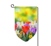 Drapeau de jardin de bienvenue pour l'extérieur de petite cour, 31,8 x 45,7 cm, double face, résistant aux intempéries, drapeau vertical à fleurs de printemps pour ferme, extérieur, pelouse, terrasse