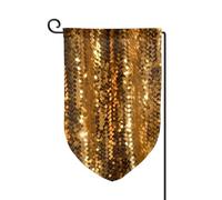 Drapeau de jardin de bienvenue pour l'extérieur de petite cour, 31,8 x 45,7 cm, double face, résistant aux intempéries, drapeau vertical à paillettes dorées scintillantes pour ferme, extérieur