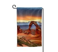 Drapeau de jardin de bienvenue pour l'extérieur de petite cour, 31,8 x 45,7 cm, double face, résistant aux intempéries, arches, parc national, drapeaux verticaux pour ferme, extérieur, pelouse