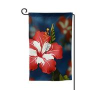 Drapeau de jardin de bienvenue pour l'extérieur de petite cour, 31,8 x 45,7 cm, double face, résistant aux intempéries, drapeau vertical à fleurs rouges pour ferme, extérieur, pelouse, terrasse