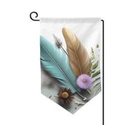 Drapeau de jardin de bienvenue pour l'extérieur de petite cour, 31,8 x 45,7 cm, double face, résistant aux intempéries, drapeau vertical à plumes pour ferme, extérieur, pelouse, terrasse
