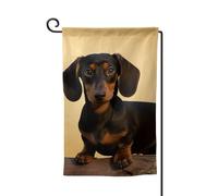 Drapeau de jardin de bienvenue pour l'extérieur de petite cour, 31,8 x 45,7 cm, double face, résistant aux intempéries, un joli teckel vertical pour ferme, extérieur, pelouse, terrasse