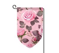 Drapeau de jardin de bienvenue pour l'extérieur de petite cour, 31,8 x 45,7 cm, double face, résistant aux intempéries, jolie rose, drapeaux verticaux pour ferme, extérieur, pelouse, terrasse