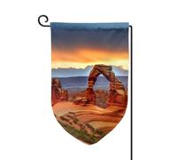 Drapeau de jardin de bienvenue pour l'extérieur de petite cour, 31,8 x 45,7 cm, double face, résistant aux intempéries, arches, parc national, drapeaux verticaux pour ferme, extérieur, pelouse