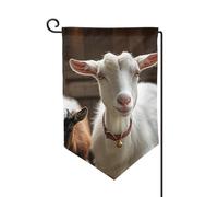 Drapeau de jardin de bienvenue pour l'extérieur de petite cour, 31,8 x 45,7 cm, double face, résistant aux intempéries, drapeau vertical de chèvre mignonne pour ferme, extérieur, pelouse, terrasse
