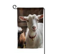 Drapeau de jardin de bienvenue pour l'extérieur de petite cour, 31,8 x 45,7 cm, double face, résistant aux intempéries, drapeau vertical de chèvre mignonne pour ferme, extérieur, pelouse, terrasse