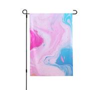 Drapeau de jardin de bienvenue pour l'extérieur de petite cour, 71,1 x 101,6 cm, double face, résistant aux intempéries, drapeau vertical en marbre bleu pastel violet pour ferme, extérieur, pelouse