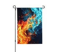 Drapeau de jardin de bienvenue pour l'extérieur de petite cour, 71,1 x 101,6 cm, double face, résistant aux intempéries, drapeau vertical à motif feu et eau pour ferme, extérieur, pelouse, terrasse