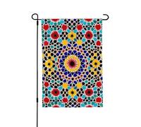 Drapeau de jardin de bienvenue pour l'extérieur de petite cour, 71,1 x 101,6 cm, double face, résistant aux intempéries, drapeau vertical de couleur marocaine, pour ferme, extérieur, pelouse, terrasse
