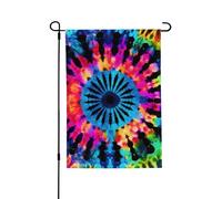 Drapeau de jardin de bienvenue pour l'extérieur de petite cour, 71,1 x 101,6 cm, double face, résistant aux intempéries, drapeau de maison exotique style tribu tie-dye pour ferme, extérieur, pelouse