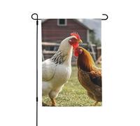 Drapeau de jardin de bienvenue pour l'extérieur de petite cour, 71,1 x 101,6 cm, double face, résistant aux intempéries, pour maison, poulets et ferme, drapeaux verticaux pour ferme, extérieur