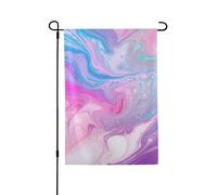 Drapeau de jardin de bienvenue pour l'extérieur de petite cour, 71,1 x 101,6 cm, double face, résistant aux intempéries, drapeau vertical en marbre bleu pastel violet pour ferme, extérieur, pelouse