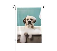 Drapeau de jardin de bienvenue pour l'extérieur de petite cour, 71,1 x 101,6 cm, double face, résistant aux intempéries, drapeau vertical pour maison, bain et chien, pour ferme, extérieur, pelouse