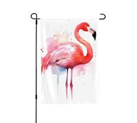 Drapeau de jardin de bienvenue pour l'extérieur de petite cour, 71,1 x 101,6 cm, double face, résistant aux intempéries, drapeau vertical flamant rose, drapeau vertical pour ferme, extérieur, pelouse