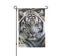 Drapeau de jardin de bienvenue pour l'extérieur de petite cour, 71,1 x 101,6 cm, double face, résistant aux intempéries, drapeau vertical tigre noir et blanc pour ferme, extérieur, pelouse, terrasse