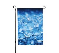 Drapeau de jardin de bienvenue pour l'extérieur de petite cour, 71,1 x 101,6 cm, double face, résistant aux intempéries, fond cube de glace, drapeaux verticaux pour ferme, extérieur, pelouse, terrasse