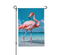 Drapeau de jardin de bienvenue pour l'extérieur de petite cour, 71,1 x 101,6 cm, double face, résistant aux intempéries, drapeau de maison flamant rose dans l'eau, drapeaux verticaux pour ferme