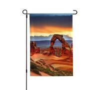 Drapeau de jardin de bienvenue pour l'extérieur de petite cour, 71,1 x 101,6 cm, double face, résistant aux intempéries, arches, parc national, drapeaux verticaux pour ferme, extérieur, pelouse