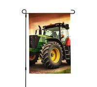 Drapeau de jardin de bienvenue pour l'extérieur de petite cour, 71,1 x 101,6 cm, double face, résistant aux intempéries, drapeau vertical sur le thème du tracteur, pour ferme, extérieur, pelouse