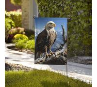 Drapeau de jardin de bienvenue résistant aux intempéries - 71,1 x 101,6 cm - Double face - Aigle solitaire - Petit drapeau de jardin pour l'extérieur de la maison - Décoration extérieure