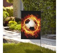 Drapeau de jardin de bienvenue résistant aux intempéries - 71,1 x 101,6 cm - Double face - Drapeaux d'extérieur de football brûlant - Petits drapeaux de jardin pour l'extérieur de la maison - Drapeau