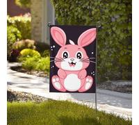 Drapeau de jardin de bienvenue résistant aux intempéries - 71,1 x 101,6 cm - Double face - Joli lapin de dessin animé - Petits drapeaux de jardin pour l'extérieur de la maison - Drapeau de ferme
