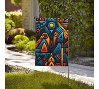 Drapeau de jardin de bienvenue résistant aux intempéries - 71,1 x 101,6 cm - Double face - Motif textile de style africain - Petits drapeaux de jardin pour l'extérieur de la maison - Drapeau de ferme