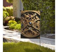 Drapeau de jardin de bienvenue résistant aux intempéries - 71,1 x 101,6 cm - Drapeaux d'extérieur double face - Engrenages steampunk cool - Petits drapeaux de jardin pour l'extérieur de la maison