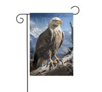 Drapeau de jardin de bienvenue, résistant aux intempéries, drapeaux de jardin saisonniers, 12 x 18 pouces, un aigle solitaire, petit pour l'extérieur, la maison, la ferme, la décoration extérieure