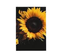 Drapeau de jardin de bienvenue tournesol sur fond noir 61 x 91 cm double face qui ne se décolore pas pour maison, cour, porche, pelouse, décoration extérieure