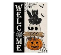 Drapeau de jardin de chat d'Halloween - 30 x 45 cm Pas de transgression Nous en avons assez de cacher les corps des drapeaux d'espoir | Saison effrayante Chauves-souris Château Vacances Jardin Drapeau